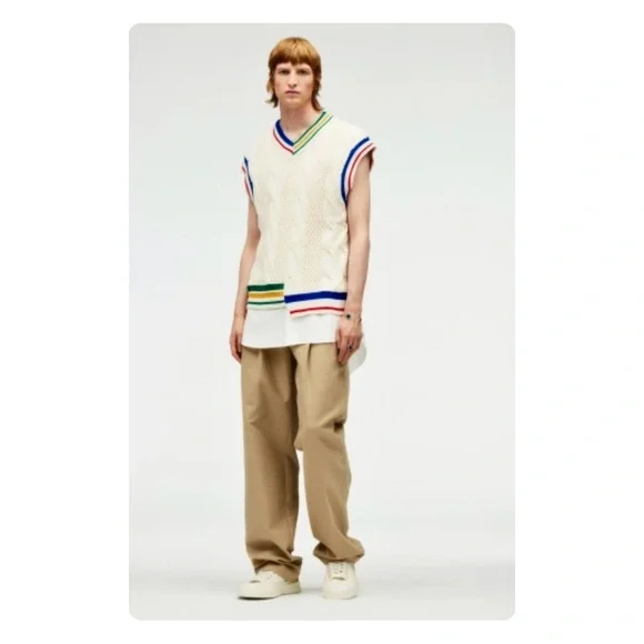 ★ Zara Unisex Limited Edition Asymmetrical Woven Vest 2023 SS - Cream ★